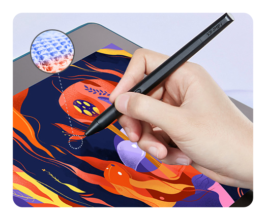 close up of someone drawing on the xp pen artist 16 2nd gen