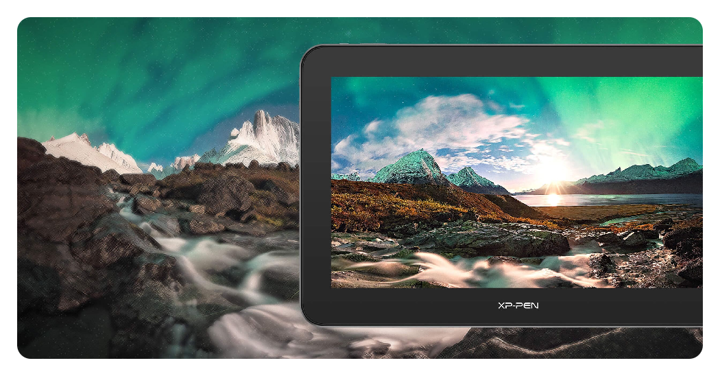 xp pen drawing tablet showing illustration on the screen