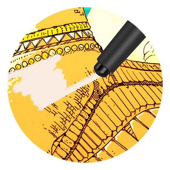 digital eraser on the xp pen drawing tablet stylus