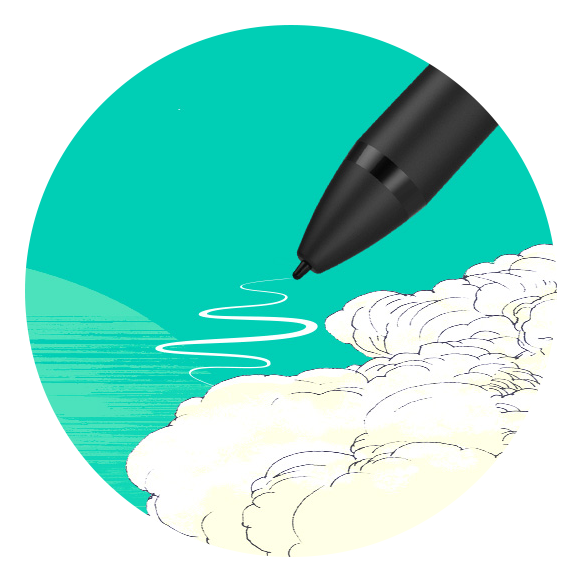 close up of the pressure sensitivity on the xp pen drawing tablet stylus