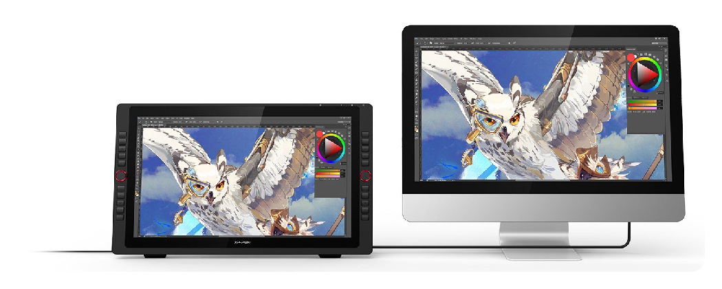 xp pen artist 22r pro connected to a monitor