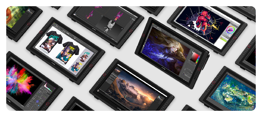 numerous xp pen artist 24 pro's with compatible software running