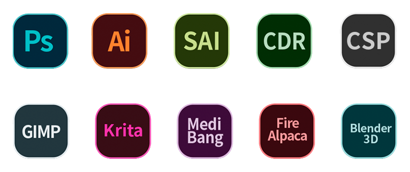 examples of compatible software with the xp pen artist 14 2nd gen