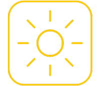 Yellow sun icon in rounded square