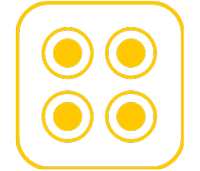 4 yellow SDI icons in rounded square