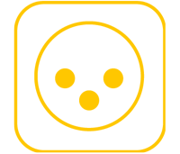 Yellow 3-pin XLR audio connector icon