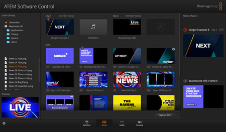 example of built-in media on the atem constellation