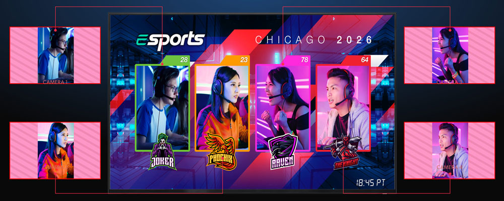 breakdown of supersource layers using the atem constellation for an esports contest