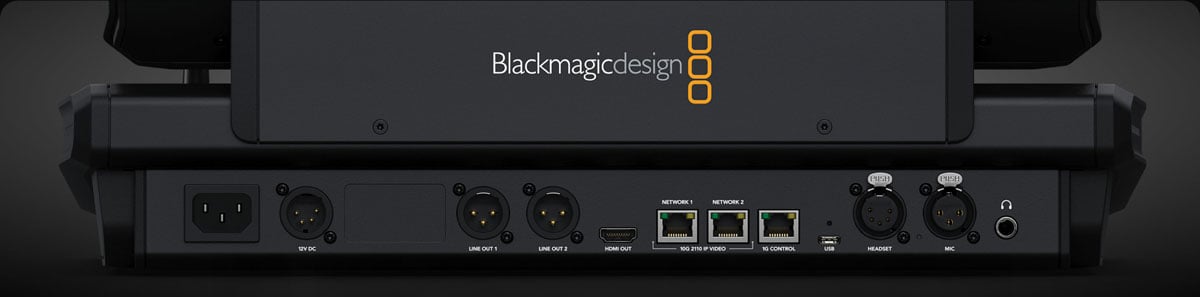 rear view of the blackmagic design fairlight panel