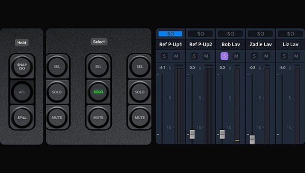 Blackmagic Design Fairlight Panel interface