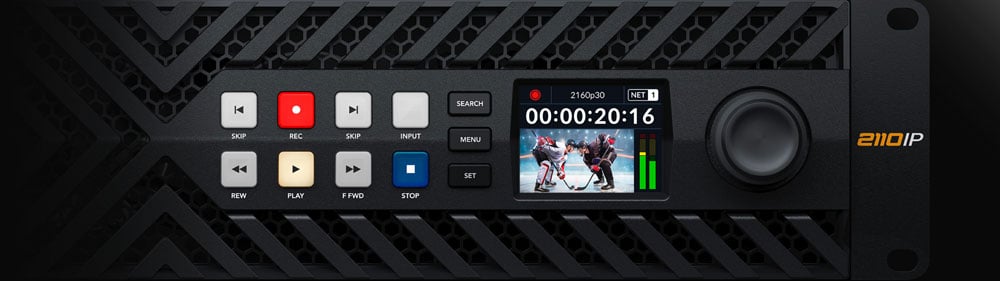 close up of the blackmagic hyperdeck controls