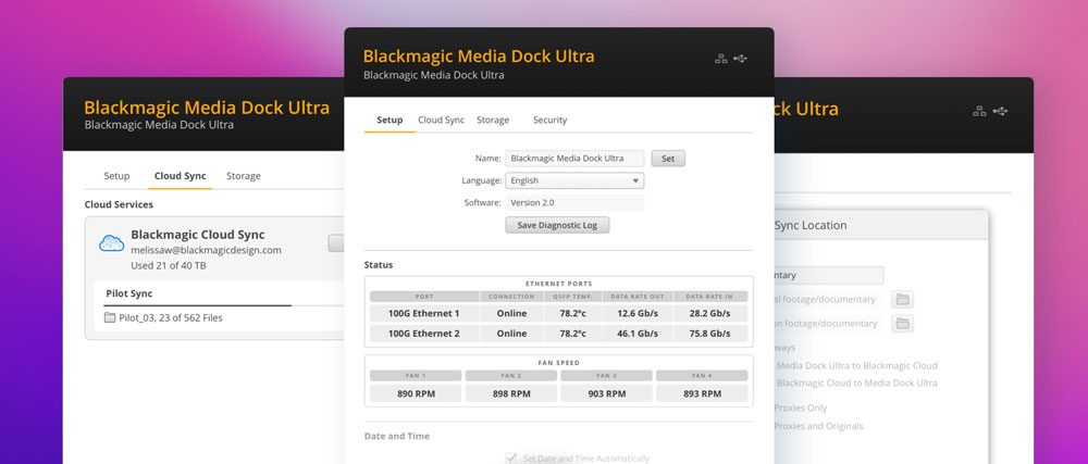 blackmagic cloud store utility interface