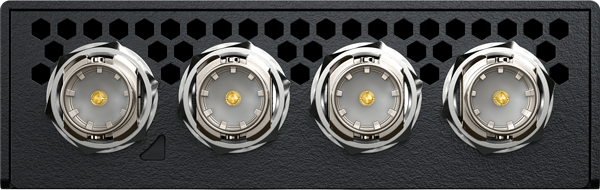 close up of the ports on the blackmagic UltraStudio Mini Replay 12G