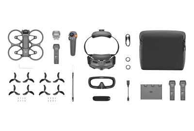 flat lay photograph of DJI Avata 2 drone fly more combo