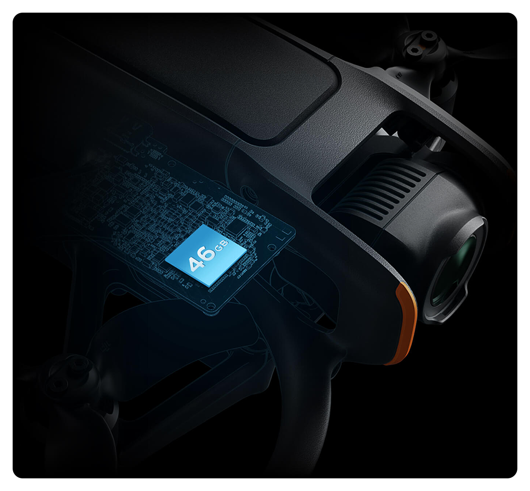 xray image of DJI Avata 2 drone showing the internal storage