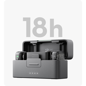 DJI mic 2 Charging case with 18h text above