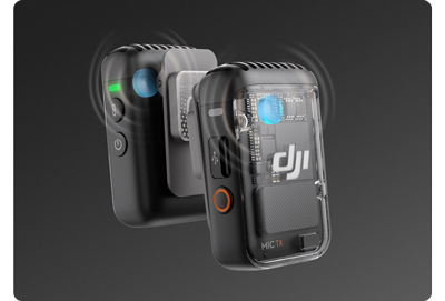 graphic illustration of DDJI Mic 2 TX with haptic feedback motors