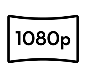 Line icon of full HD 1080p display