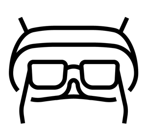 Line icon of DJI Goggles N3 showing lens and strap