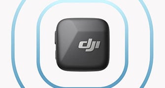 illustation of DJI Mic Mini surrounded by ripple sound waves