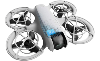 DJI Neo Drone with overlayed 22GB internal storage