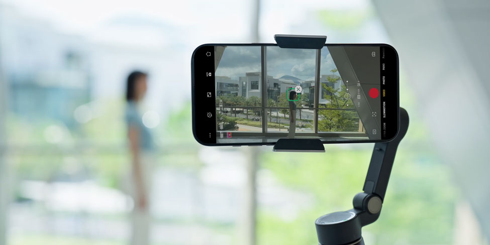 dji osmo mobile tracking a woman