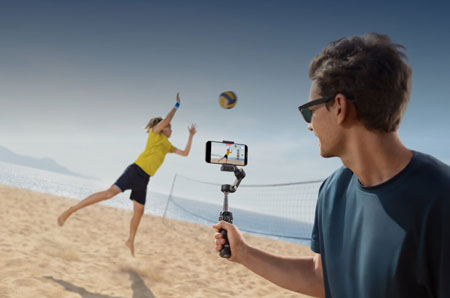 dji osmo mobile tracking someone playing volley ball