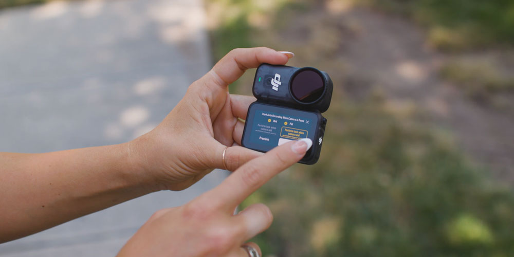 dji osmo nano auto recording setup