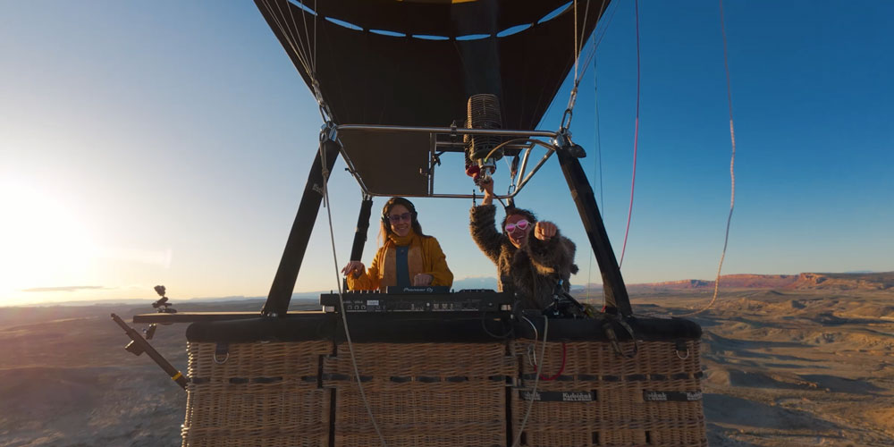 dji osmo nano filming a dji in a hot air balloon