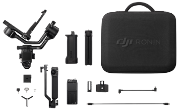DJI RS 5 Combo flat lay image, Lighweight commercial stabiliser gimbal