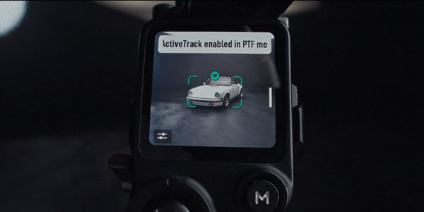 DJI RS 5 tracking a white car