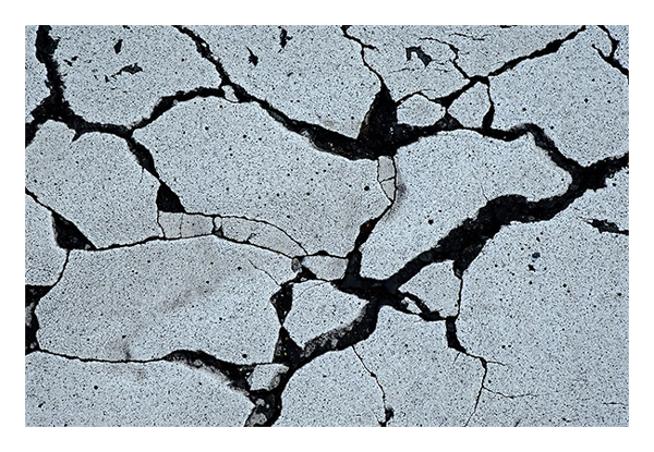 close up sample image of cracked concrete taken with the fujifilm x lens