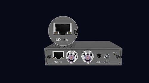 close up of the poe port on the kiloview n5
