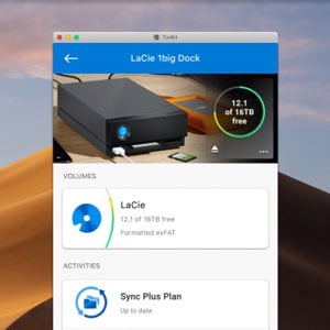 LaCie Toolkit software window screenshot