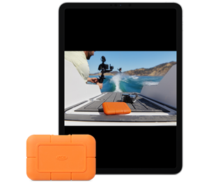 Apple iPad with LaCie Rugged Mini SSD