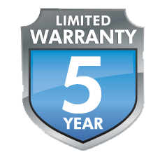 5 Year limited warranty shield icon