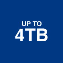 up to 4tb white text on navy blue background