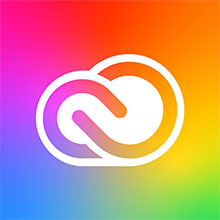 Adobe Creative Cloud logo on rainbow gradient background