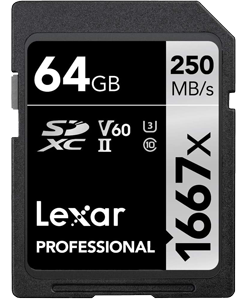 Lexar 64GB Professional 1667x UHS-II SDXC Card