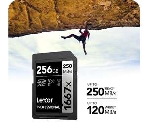 Lexar 256GB Professional 1667x UHS-II SDXC Card