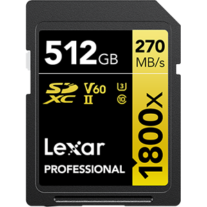 Lexar 256GB Professional 1800x UHS-II SDXC Card