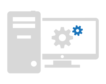 Icon of desktop computer and monitor