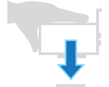 Icon showing installation of PCIe Card