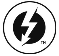thunderbolt logo in circle icon