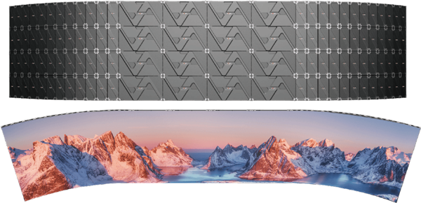 curved micro led display setup