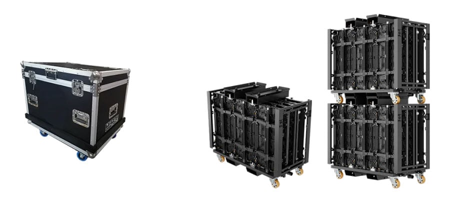 absen pl panels inside travel cases