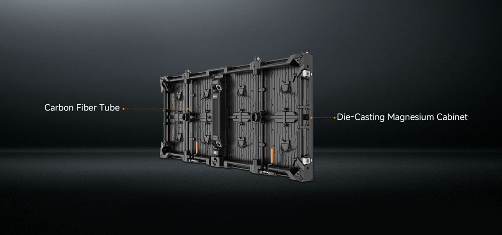 rear view of the absen sa panels showing the materials