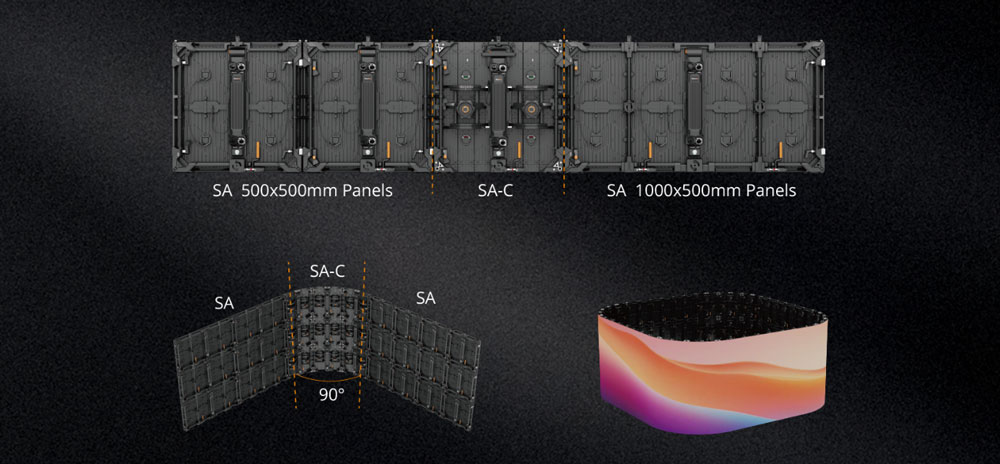 absen sa-c in different setups combined with the absen sa panels