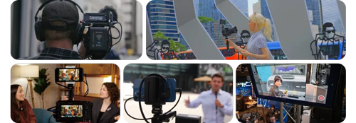 Multiple images showcasing Accsoon SeeMo 4K in use