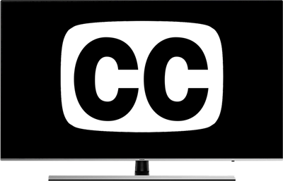 monitor with closed captions logo